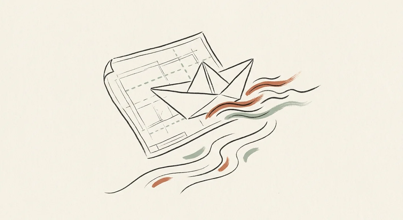 Warm editorial illustration of a small startup team wiring real-world systems into their first operator